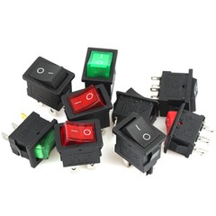 KCD1-101 2/3/4/6 Pin Rocker Power Button ON OFF Toggle Switch Black Red 250V 6A
