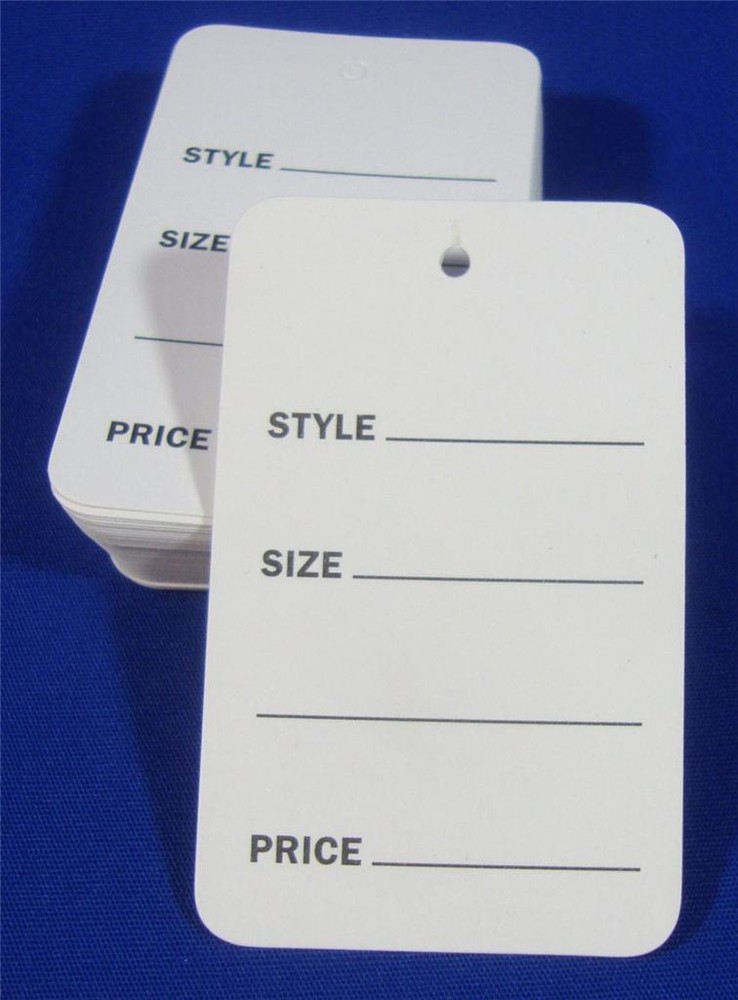 1000 White Unstrung Garment Merchandise Price Tags Sm Retail Store Supply