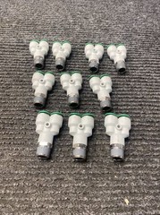 Lot of 10 NUMATICS 3/8″ Tube Union Y Fittings 3/8″ NPT Thread