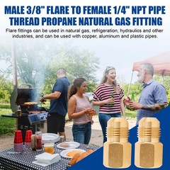 Brass Flare Tube Fittings Adapter Male 3/8″ to Female 0.5 inches,