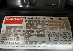 Dayton 9DFZ8,1/4 HP Motor 115/230V, 56C Frame, 1140 RPM,1PH, ⅝” Shaft