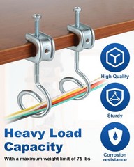 1/4″ x 20 Beam Clamps Steel Small C Clamp with Screws Rings for Pipe Cable Tube