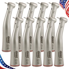 NSK Ti-MAX X95L Style Dental 1:5 LED Fiber Optic Contra Angle Handpiece Red Ring