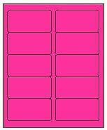 4″ x 2″ Pnk Fluorescent Labels (GL2040 PK) 10-UP (8.5″ x 11″)- Box of 100 Sheets