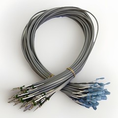 Lot of 5 OEM Harness Leads AMP Sealed JPT to 0.250in Ins FASTON 16-14AWG