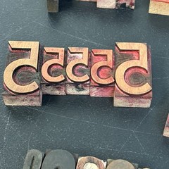 Large Lot of 42 Vintage Wood Letterpress Type Printers Blocks Mixed Numbers $ #3