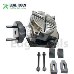 4″100mm Tilting Rotary Table With M6 Clamp Kit for Milling Machine USA EDGETOOLS