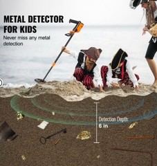 VEVOR Metal Detector for Kids Professional Gold Detector 6 in IP68 Waterproof