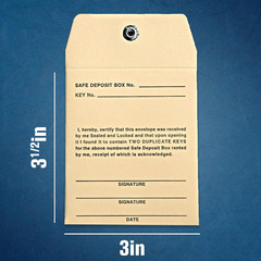 Manila Envelopes 3″ x 3.5″ Pack of 100 Safe Deposit Key Envelopes