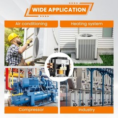 HVAC 2 Pole 40 Amp HVAC Contactor 220V Coil AC Condenser Heat Pump Replacement