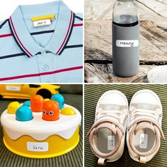 No-Iron Fabric Labels, Kids Clothing Labels Self-Stick Write-On, Name Labels for