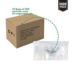Clear Plastic Reclosable Zip Bags – Case of 1000 4″ x 6″ 2 mil Thick Strong &…