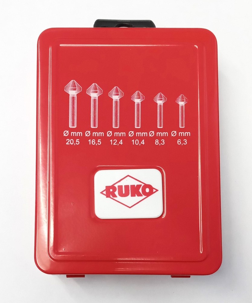 RUKO Countersink Set DIN 335 Type C 90° HSS – 6 pcs. 102152 Germany