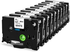 10PK For Brother P-Touch TZe-231 TZ-231 12mm White Standard Laminated Label Tape