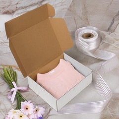 12x10x4 inches Shipping Boxes Set of 15, White Corrugated Cardboard Box for M…