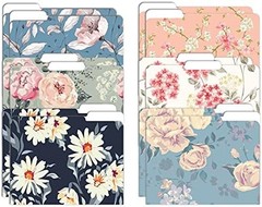 Decorative File Folders, 12 Pack, 6 Designs, Heavyweight, Letter Size (9.5″ x 11