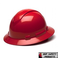 Ridgeline Full Brim ANSI Construction Safety Hard Hat 4 Point Ratchet Suspension