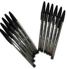 BLACK Bic Cristal Ballpoint Pens Lot of 11 NEW 1.6mm Xtra Bold Smooth Writing
