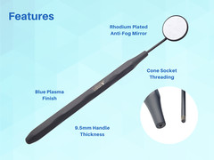 Dental Mirror Stainless Steel Matte Black Set of 5 ARTMAN