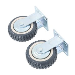 4 Pcs 6″ Heavy Duty Swivel Caster Wheels 2 Straight Wheels, 2 With Safety Brake