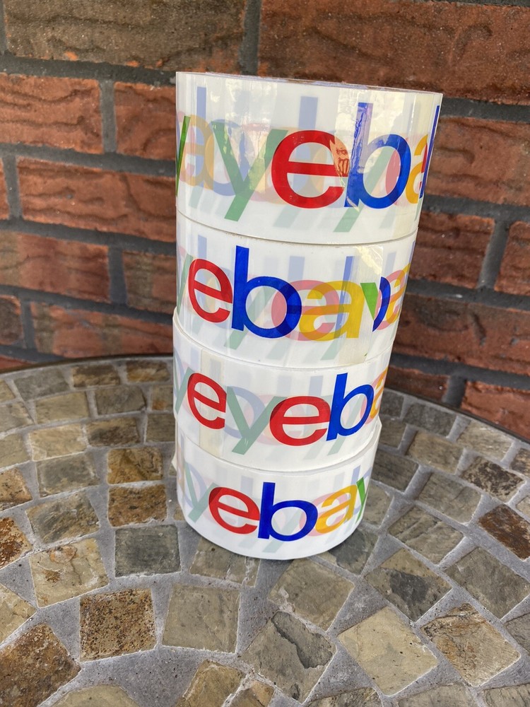 4 Rolls EBay Logo Branded Shipping Tape 2″ Packaging Tape 75 Yards Each Four