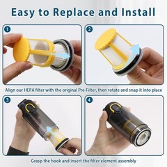 4 Pack HEPA Filter Replacement Compatible with Fanttik Slim V8 Apex / V9 Mix…