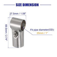 2pcs T Pipe Clamp Connector Chain Link Fence Clamp Fit OD 1 Inch(25mm)