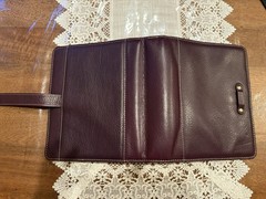 Franklin covey Vintage Aurora Full Grain Italian Leather Classic Purple Plumeria