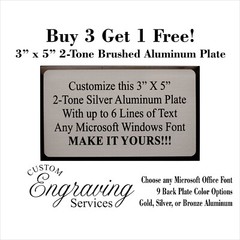 3″x5″ TWO TONE ALUMINUM ENGRAVED SUBLIMATION PLATE TAG PLAQUE MADE IN USA