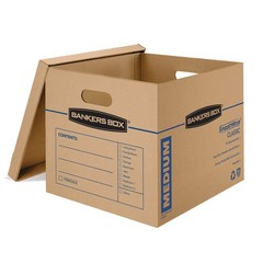 Bankers Box Medium Classic Moving Box 20 Pack, Reinforced Handles, Tape-Free
