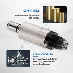 eLabPal Dental Slow Low Speed Handpiece Straight Contra Angle Air Motor 4Holes