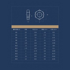 M2M3M4M5M6M8M10M12M14M16M18M20M22M30 HEXAGON THIN HALF LOCK NUTS STAINLESS STEEL