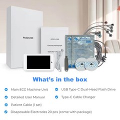 NEW 6/12-lead Electrocardiograph ECG EKG Machine + Glasgow ECG Interpretation