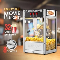 ROVSUN 8oz 32 Cups Commercial Popcorn Popper Maker Machine 850W Bar Service