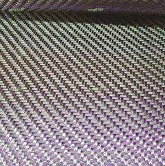 3K Carbon Fiber & Metallic Purple Reflection Mixed Cloth Twill Weave 100*50cm