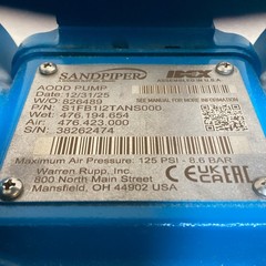 SANDPIPER S1FB1I2TANS000. Double Diaphragm Pump 1″ Connection Size