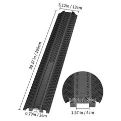 Uimoso 3PCs 39 in Speed Bumps 2000 lbs Cable Protector Ramp Drop Over Cord Cover