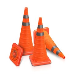4 x Orange Oxford fabric Collapsible Traffic Safety Cones 28″ X 11.81″ X 1.38″