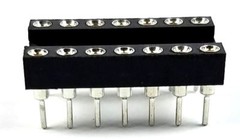 10PCS IC Sockets DIP-14 Machined Round Contact Pins Holes 2.54mm DIP14 DIP 14