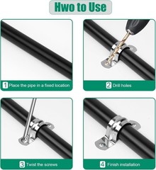 30PCS 3/4″ Tension Clips – Stainless Steel Pipe Clamps with Installation Screws