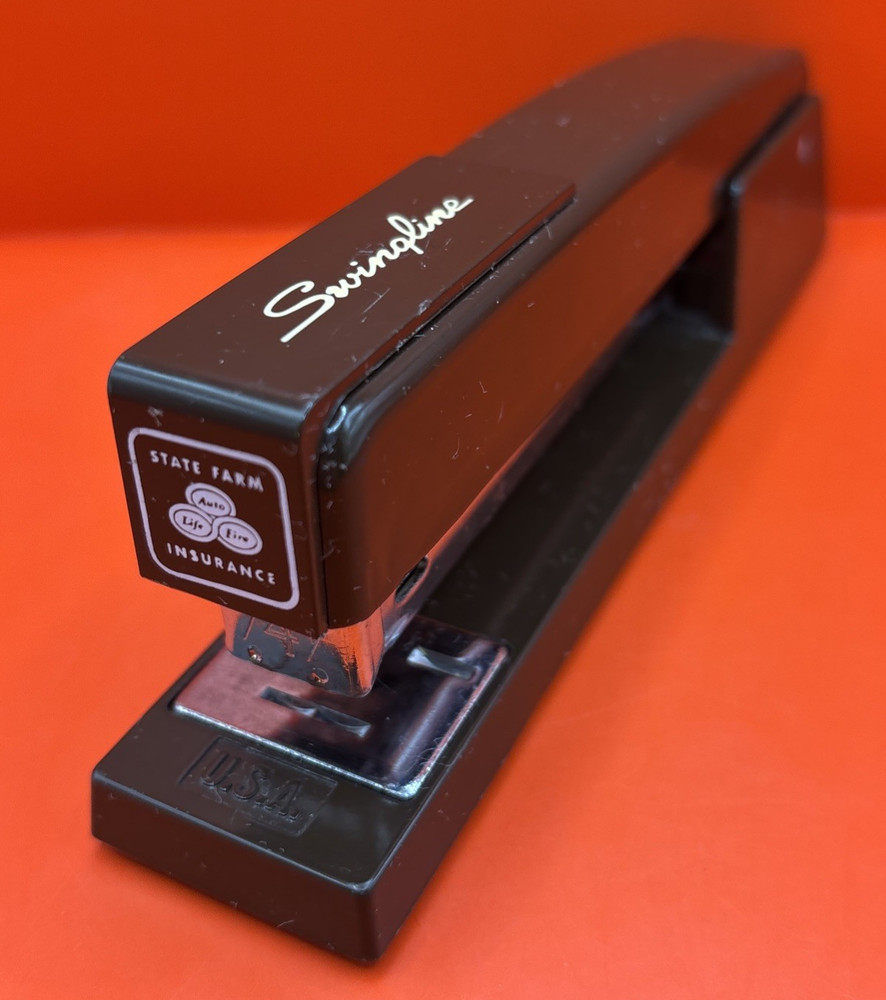 VTG State Farm Dark Brown Swingline Stapler 747 – Made in USA – Long Island, NY