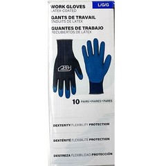 1718583, BBH Spring Work Gloves Latex Coated Multicolor 10 Pairs, 770402046400