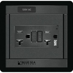 Blue Sea – 1499-BSS – Panel 360 120VAC GFCI Dual Outlet – One Size, No Color