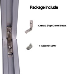 20PCS 90 Degree Inside Hidden Corner L Bracket Connector for 2020 3030 Profiles