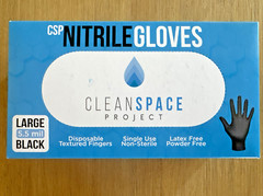 5.5 Mil Blk Nitrile gloves, 1-Lrg Case of 1000 Textured Fingers, Latex Free