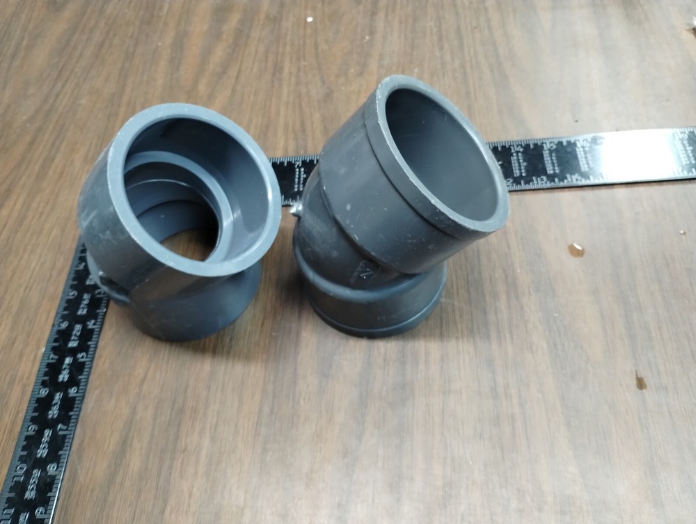 2x SPEARS IPX ESLON 3″ 45 SCH80 PVCI F-439 SCH 80 ASTM NSF-PW Elbow Socket SLIP