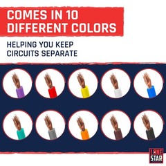 Lonestar 18 Gauge Primary Automotive Wire – 10 Roll Multicolored Assortment P…