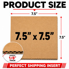 7.5 x 7.5 Corrugated Cardboard Pads 32 ECT 45 RPM Record Inserts