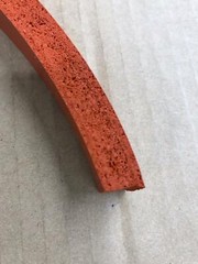 12″ x 7/8″ x 1/2″ High Temp Red Silicone Foam Strip Seal Pad Sold Per Foot