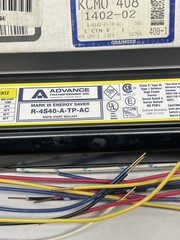 Advance R4S40ATPAC Rapid Start Ballast 120V 60Hz R-4S40-A-TP-AC